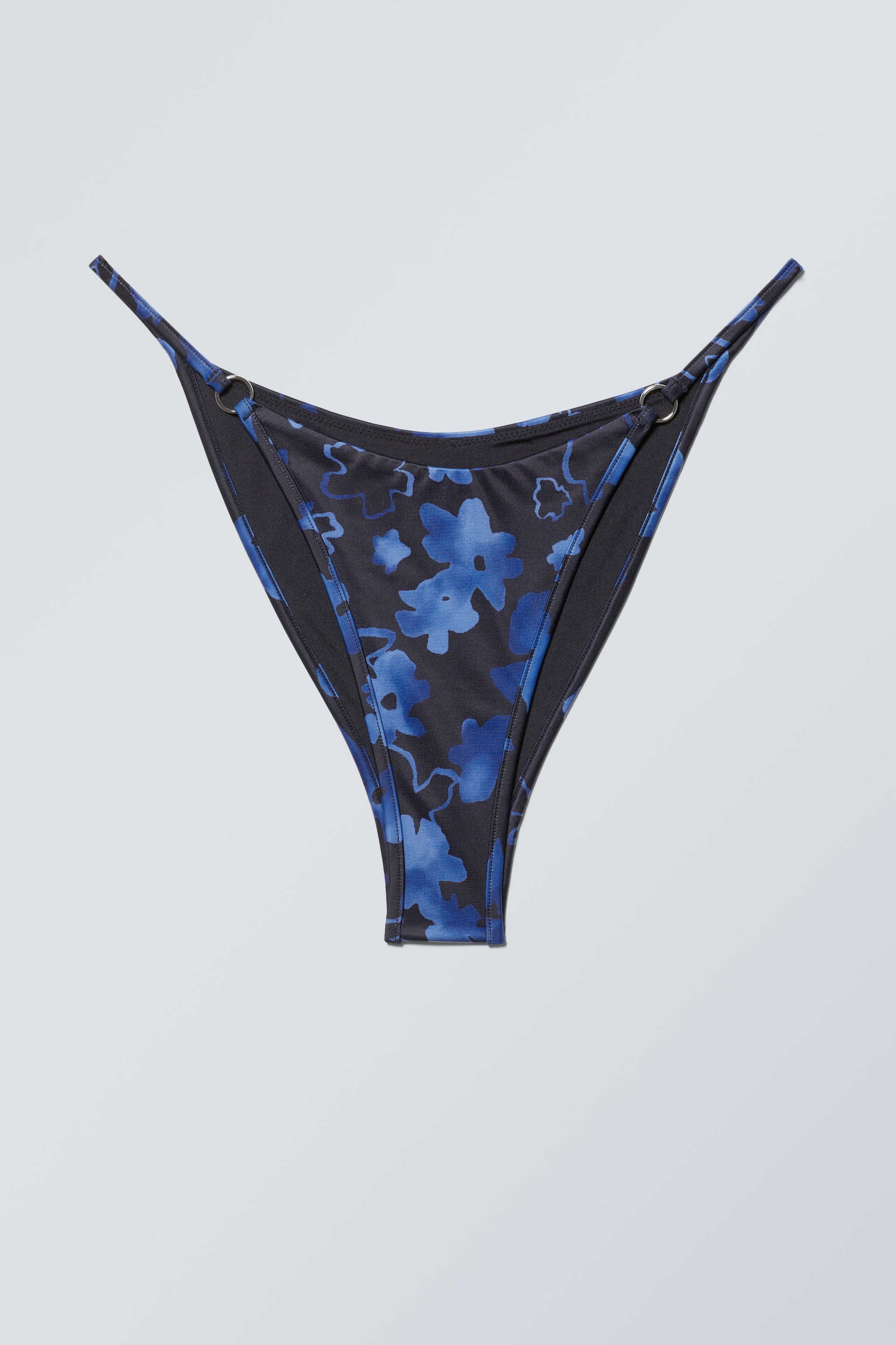 Midnight Flower - Printed Tanga Bikini Bottoms - 0