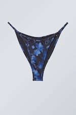 Midnight Flower - Printed Tanga Bikini Bottoms - 0