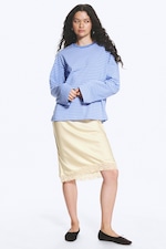 Blue/White Stripes - Long-Sleeved Cotton T-shirt - 1