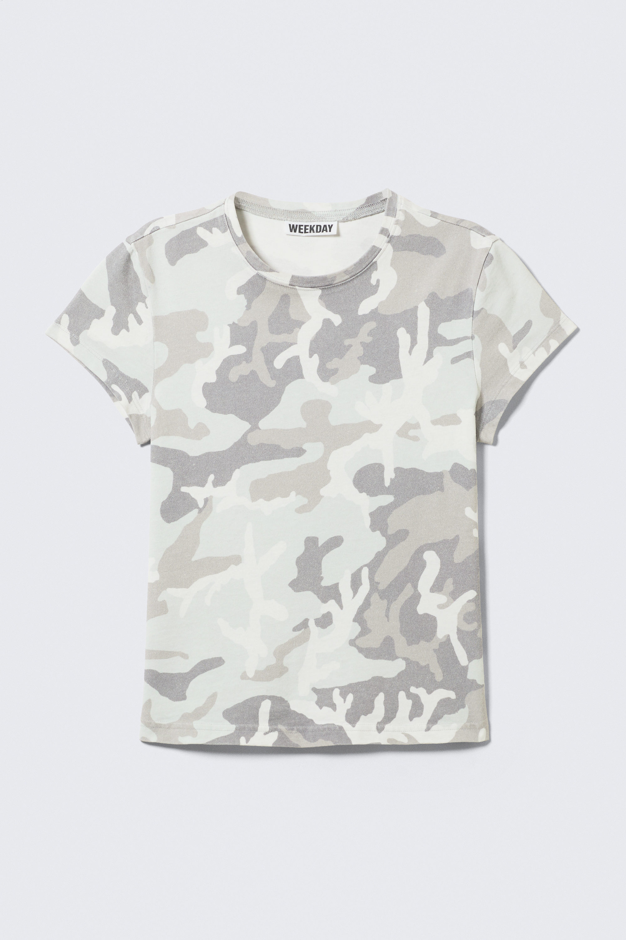 White - Camo - Boxy Printed Short-Sleeved T-shirt - 4