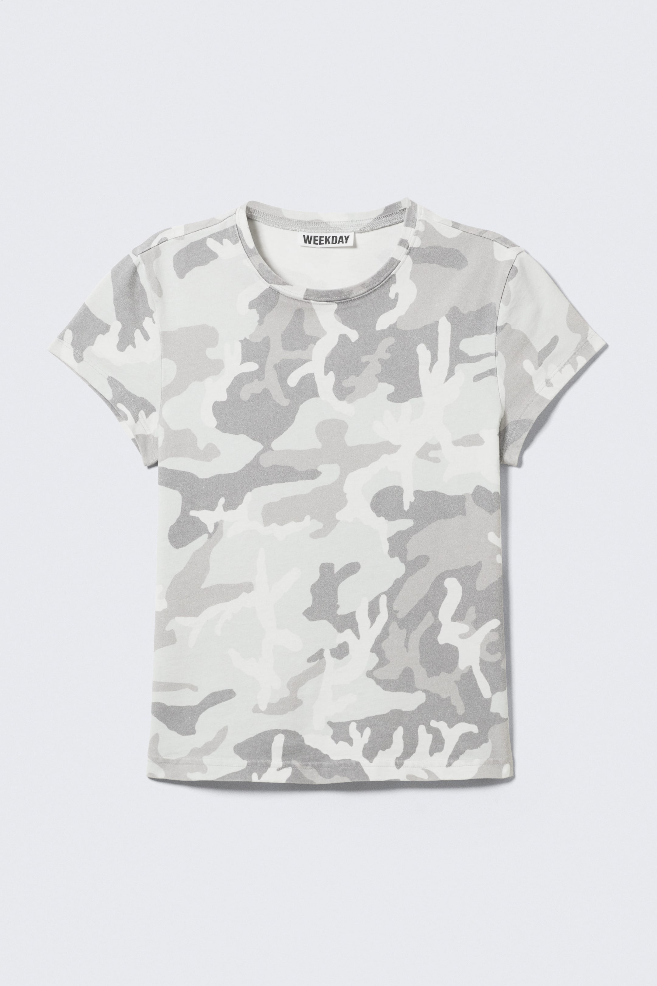Weiß - Camouflage - Boxy T-Shirt mit Print und kurzen Ärmeln - 4