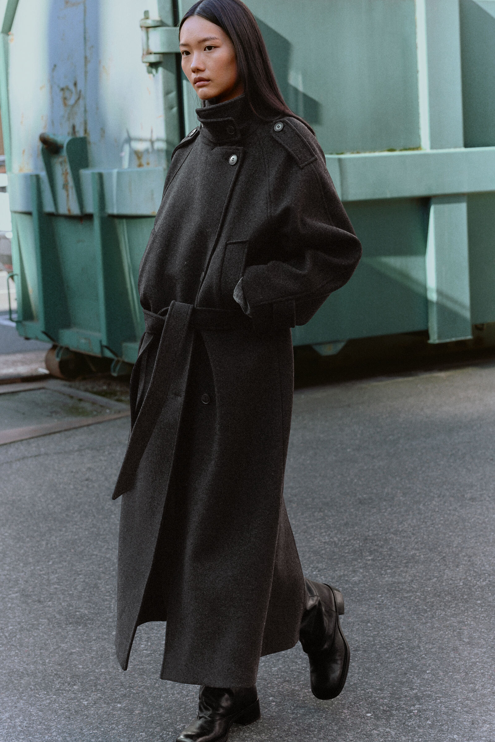 Weekday Wool-Blend Belted Double-Breasted Coat