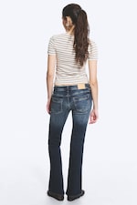 Dusk Blue - Dark Blue - Low Rise Slim Flared Jeans - 4