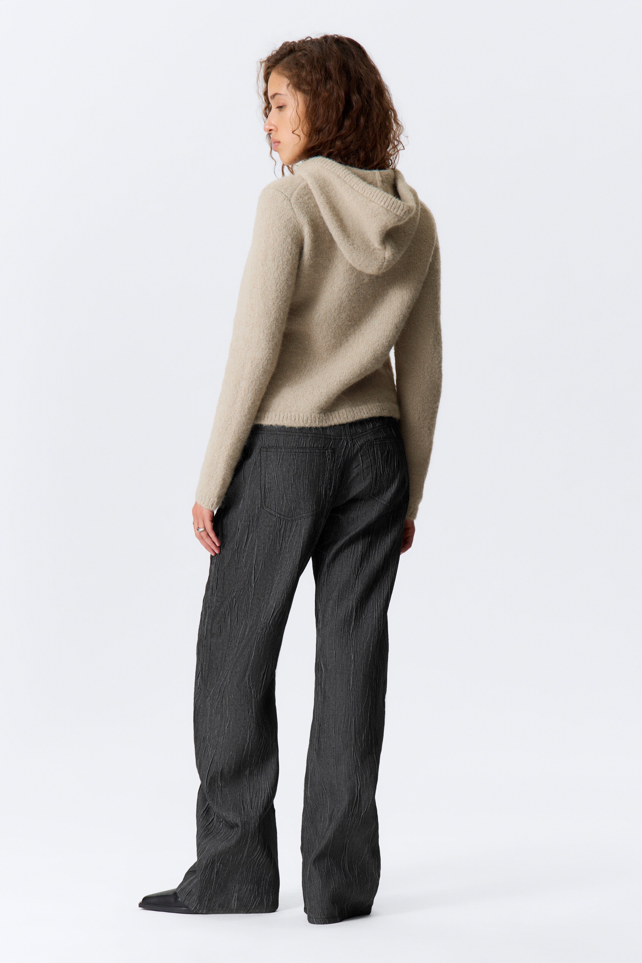 Grotere afbeelding bekijken: Boxy Knitted Zip Hoodie - Beige - DAMES | H&M BE 6