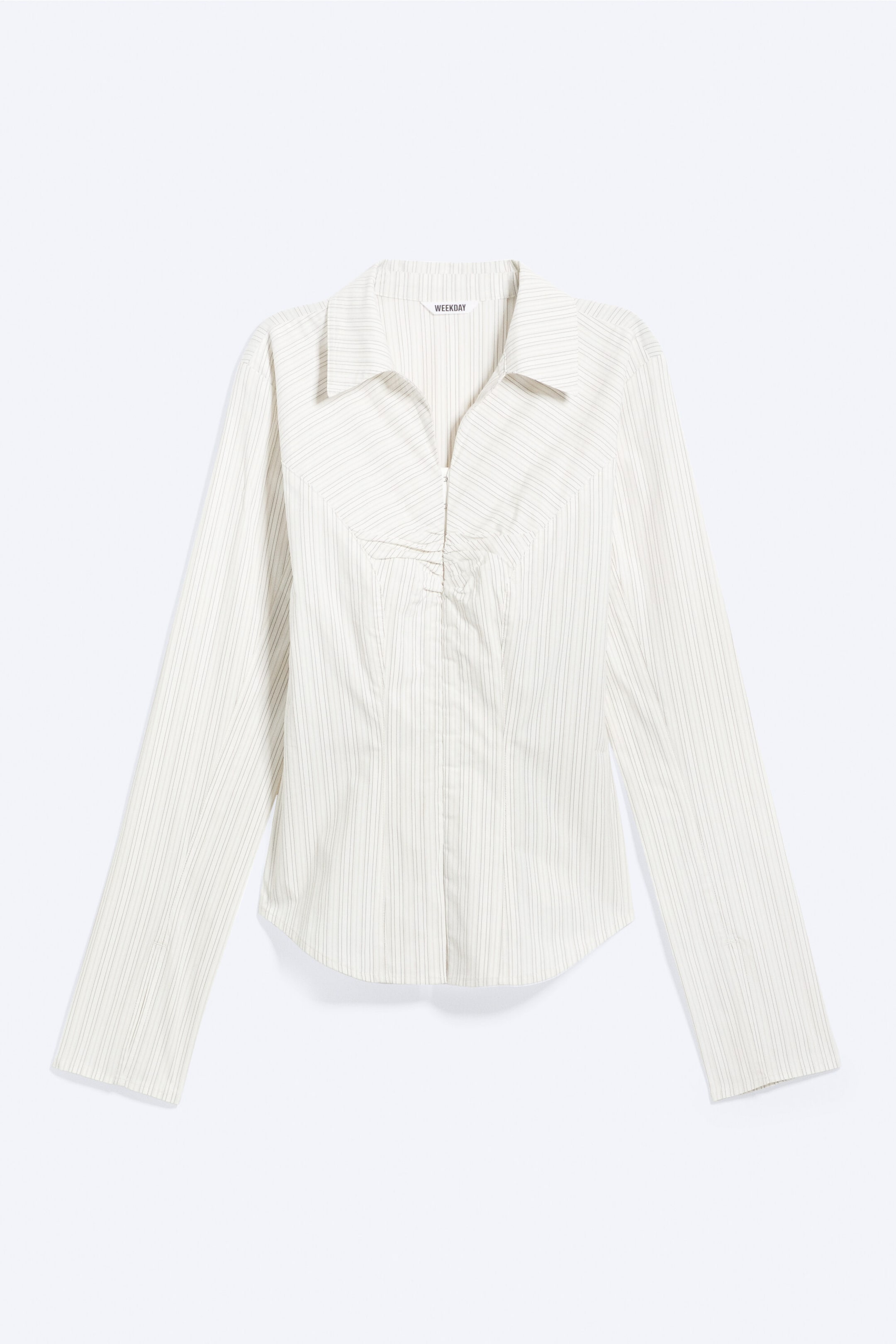 Light Dusty White - Long-Sleeved Hook-and-eye Top - 3