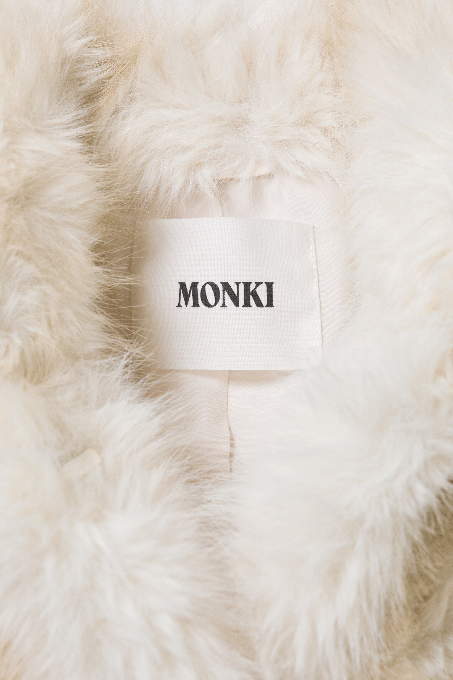 Jachetă peplum din blană artificială - alb-gălbui/Brown - 6