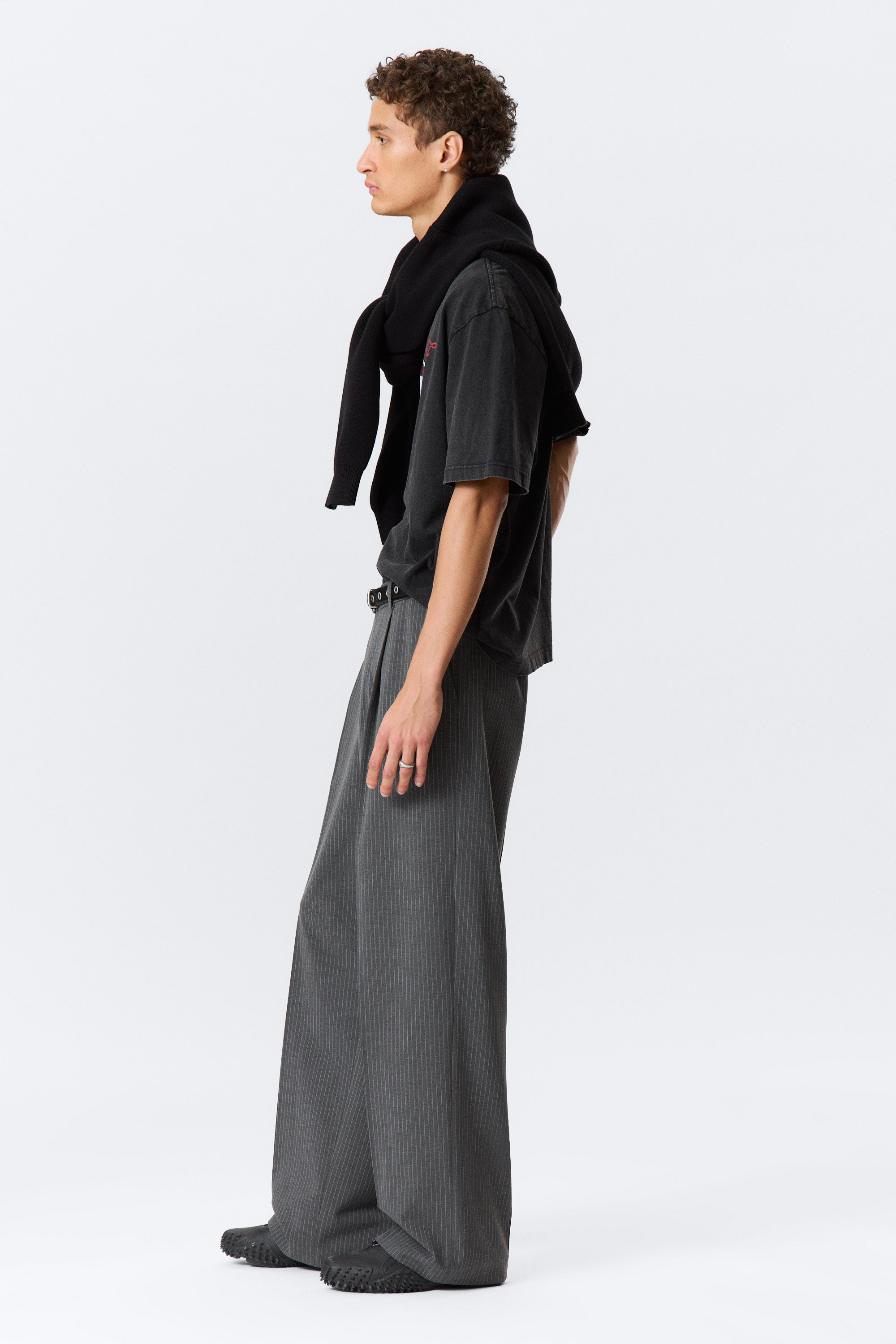 Dunkelgrau - Nadelstreifen - Oversized-Anzugshose Uno - 5