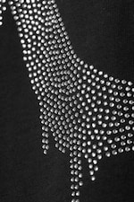 Drippy Rhinestone Smiley - Oversized Graphic Printed T-shirt - 1