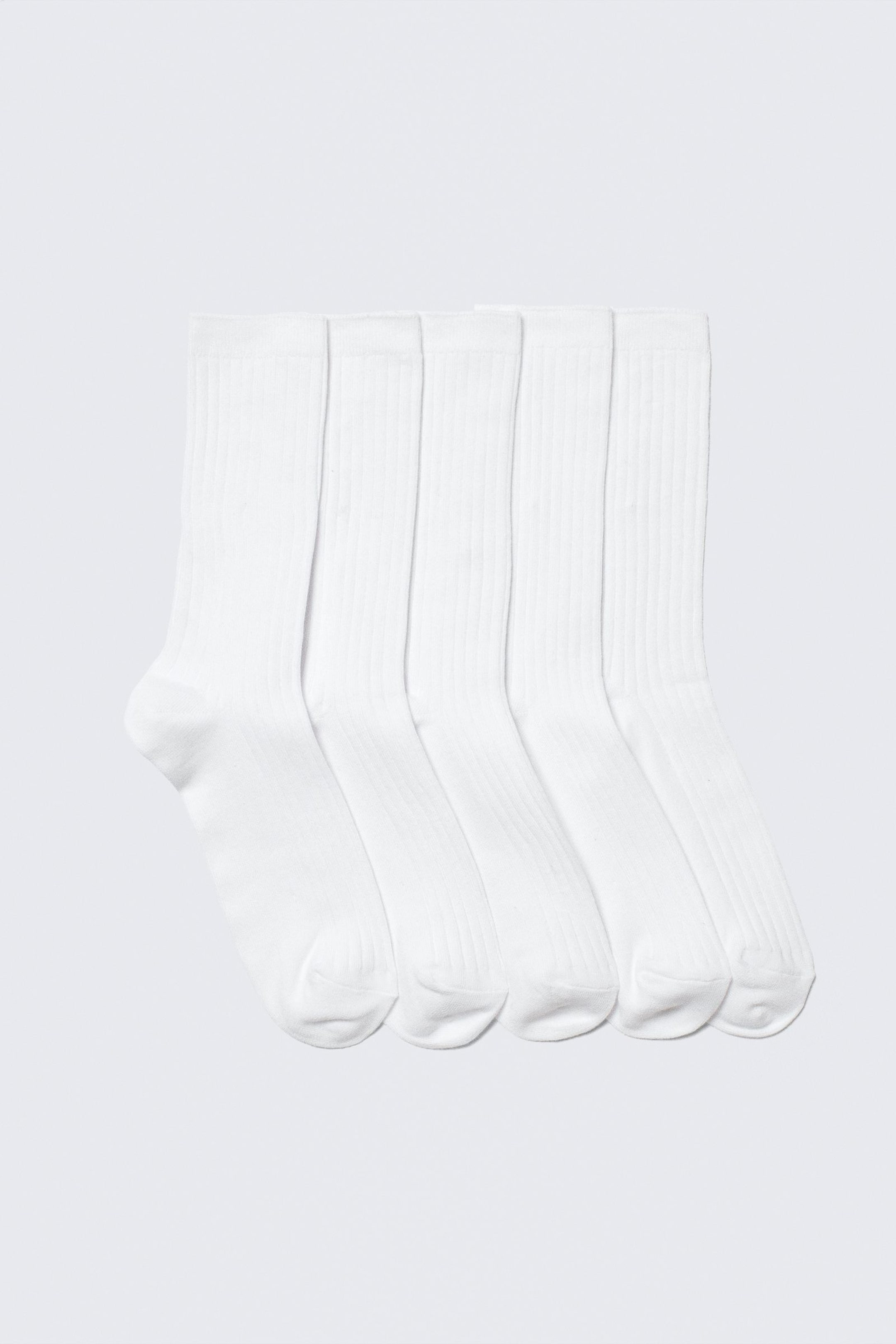 #FFFFFF - 5er-Pack Rippensocken