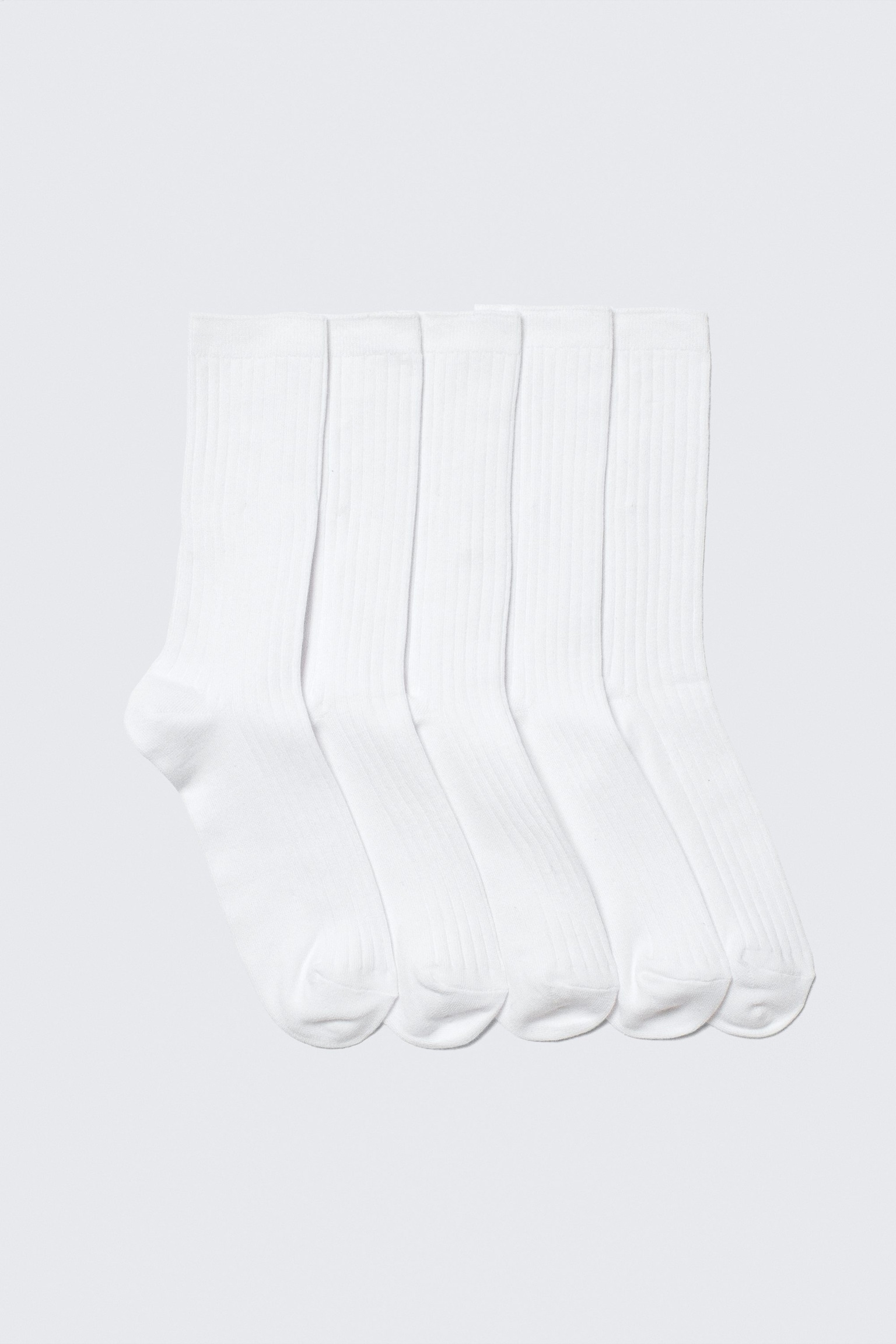 5-pack Rib Socks - Wit/Zwart
