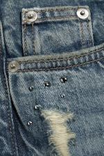 Metal Blue - Mittelblau - IMOO STUDDED LOW WAIST LOOSE WIDE JEANS - 6