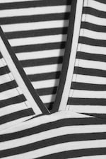 Zwart/wit gestreept - Mouwloze top met V-hals - 1