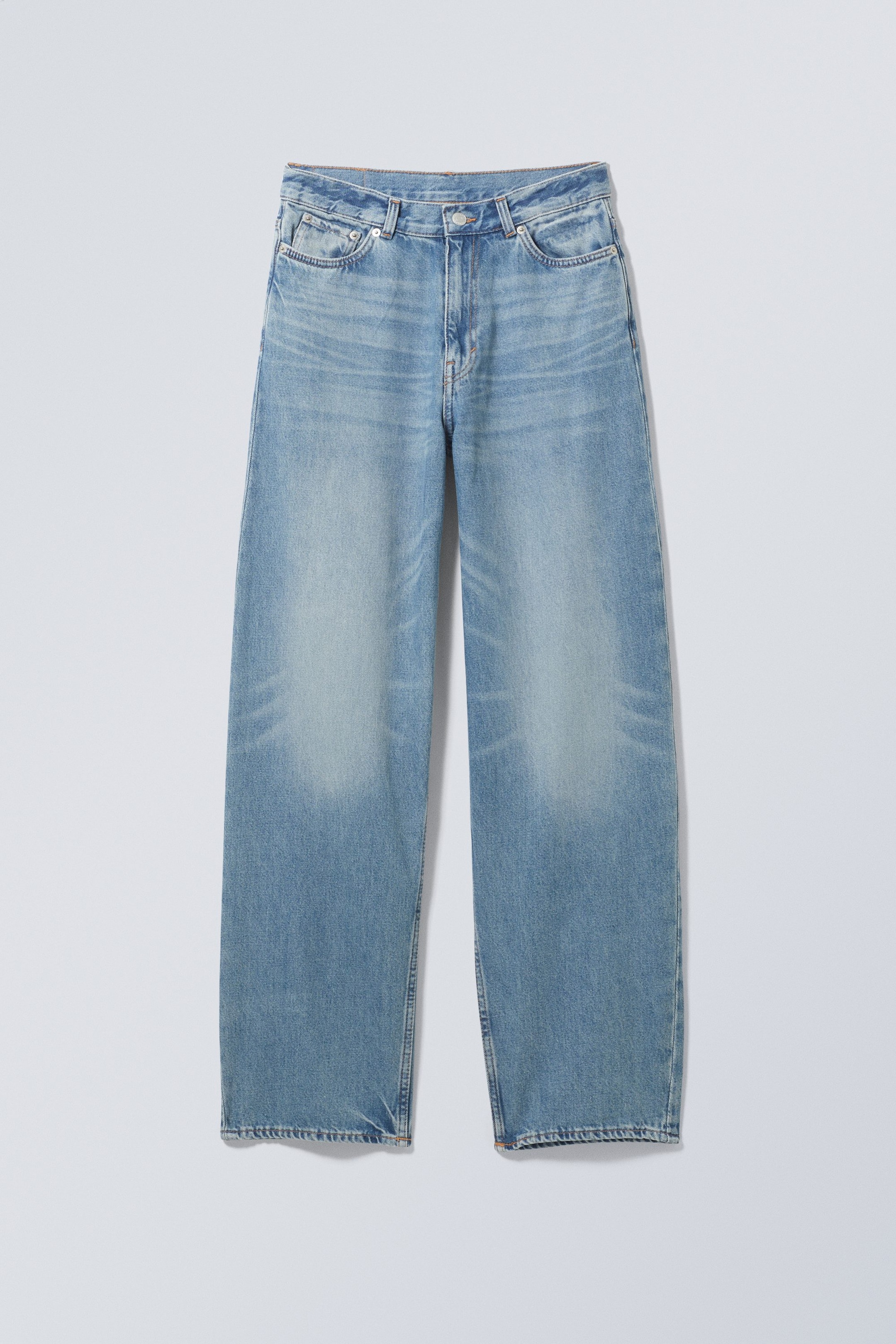 Grotere afbeelding bekijken: Rail Mid Rise Loose Wide Leg Jeans - Seventeen Blue - Medium Blue - DAMES | H&M BE 1
