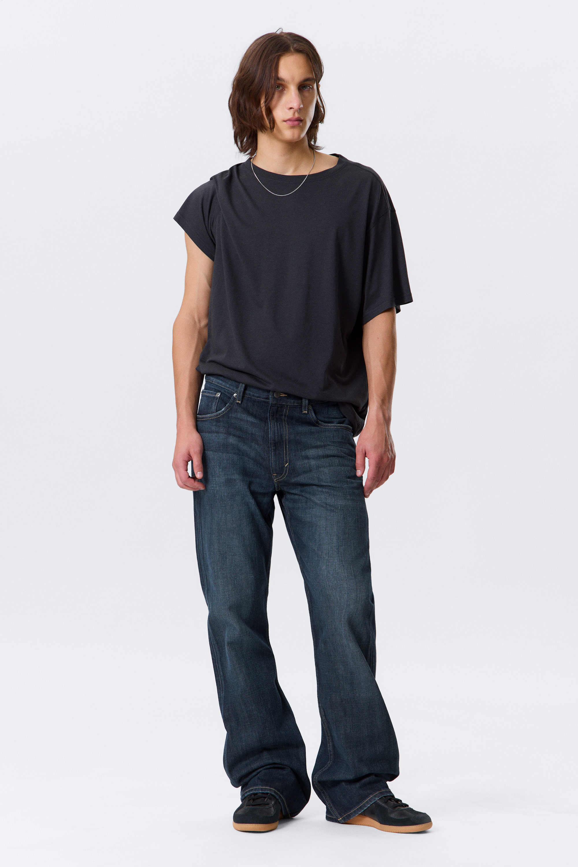 Deep Sea Blue - Mörkblå - Mercury Relaxed Bootcut Leg Jeans - 1