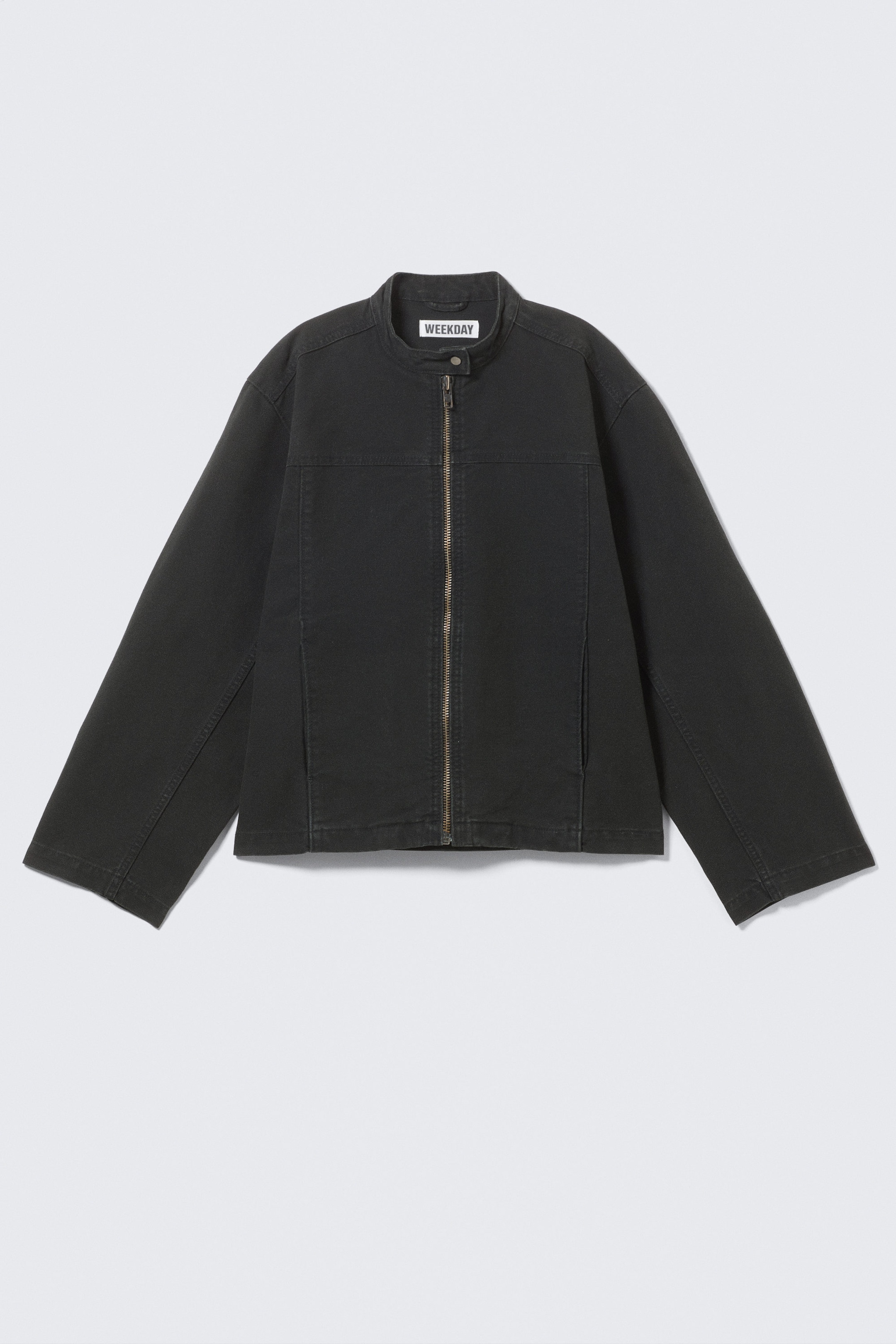 Svart - Oversized Washed Canvas Jacket - 4