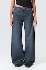 Ajax Blue - Bleu foncé - Paz Mid Rise Loose Wide Leg Jeans - 1