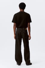 Tuned Black - Svart - Galaxy Mid Waist Loose Straight Leg Unisex Jeans - 4