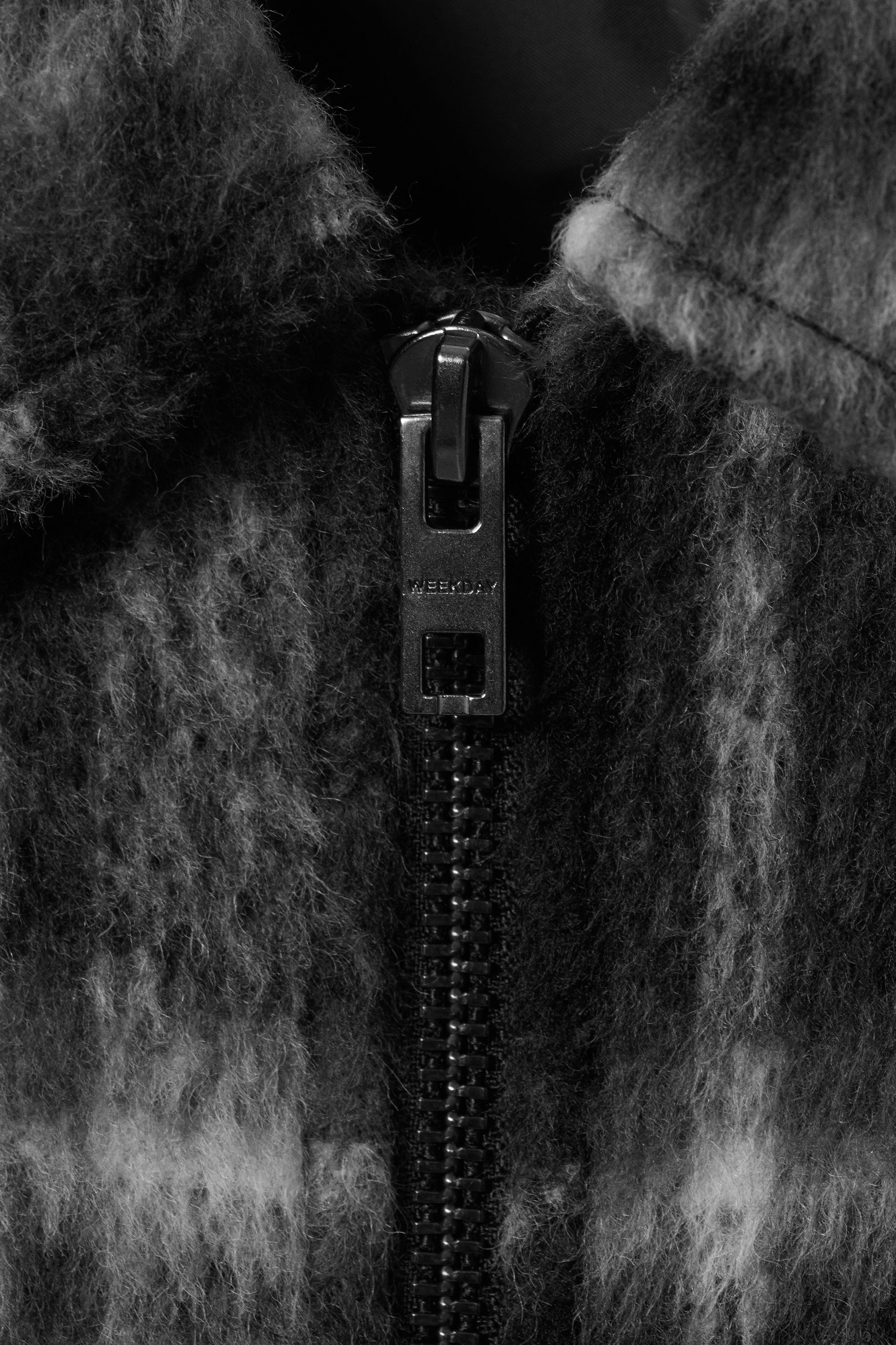 Rutig Svart - Avslappnad jacka i ullblandning - 7