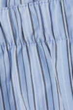 Gestreept lichtblauw - Losvallende katoenen broek met lage taille - 5