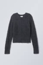Dark Grey - Judi Hairy Sweater - 0