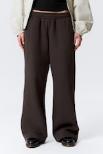 Dark Brown - Loose Long Heavyweight Sweatpants - 1