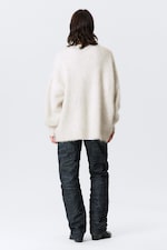 Blanc cassé - Pull oversize en maille de mohair - 3