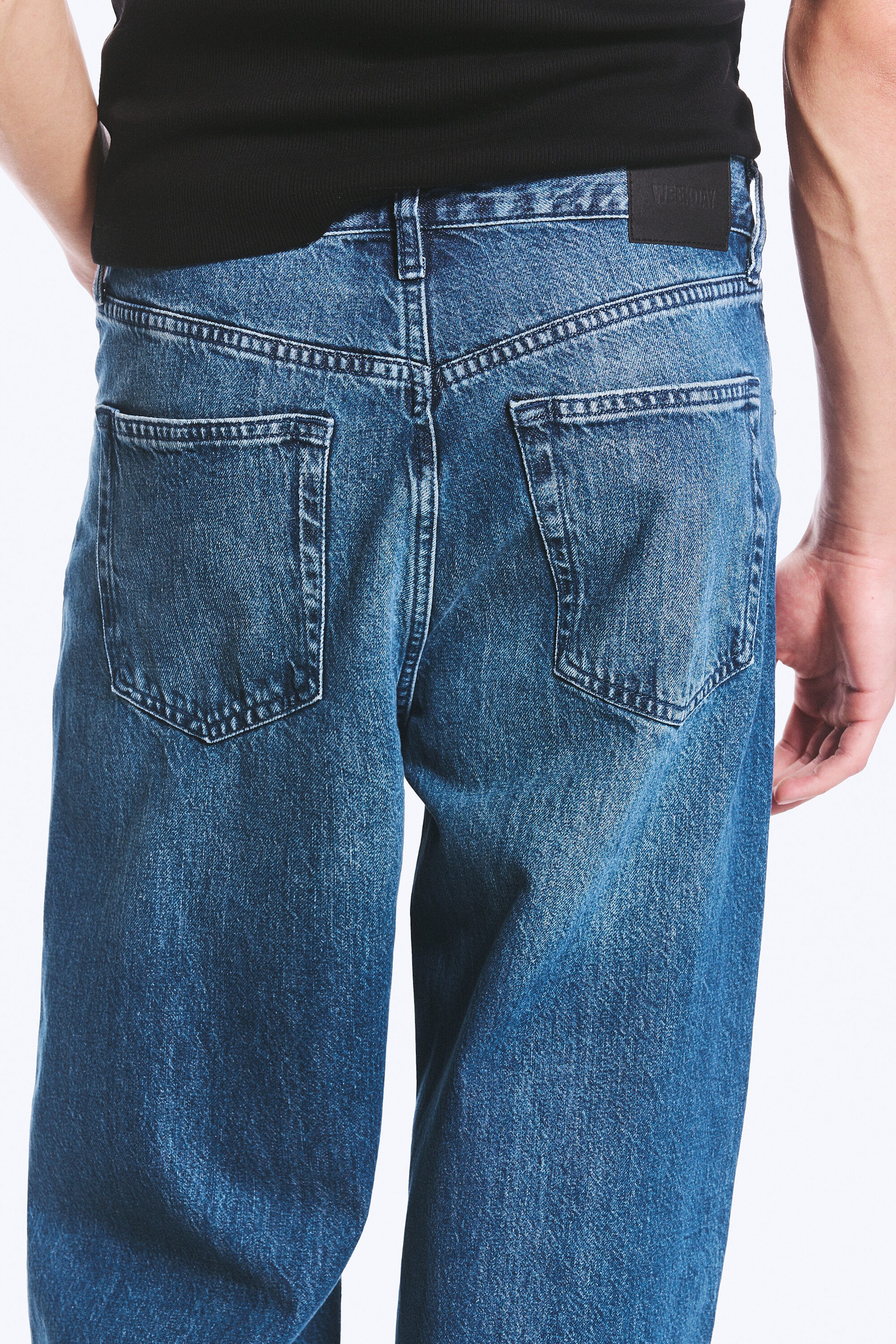 Sailor Blue - Medium Blue - Solar Loose Wide Leg Unisex Jeans - 1