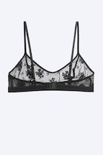 Black Lace - Scooped soft plunge bra - 1