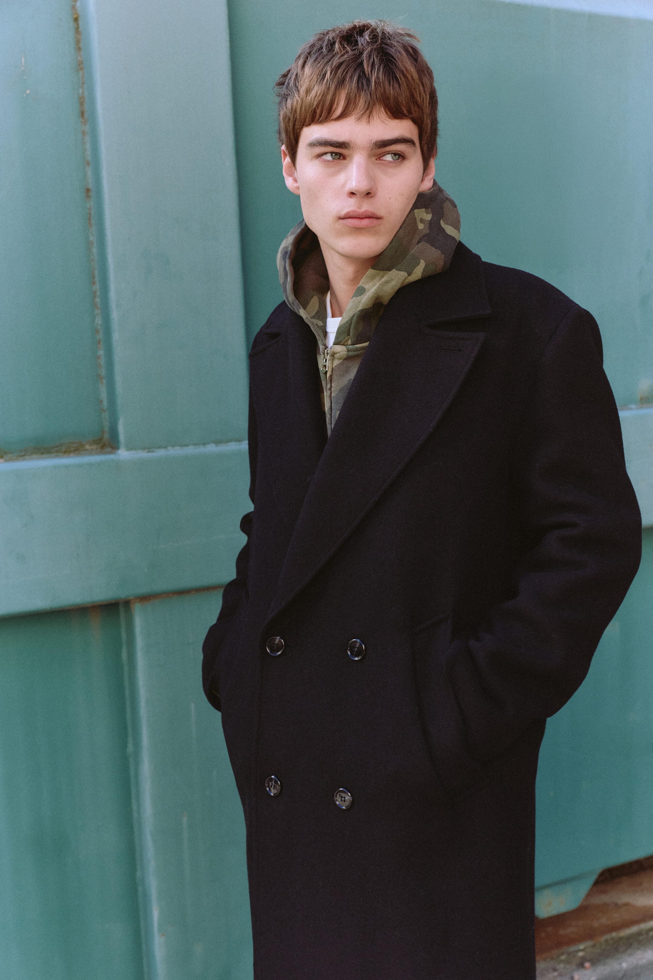 Black - Oversized Double-Breasted Wool-Blend Coat - 1