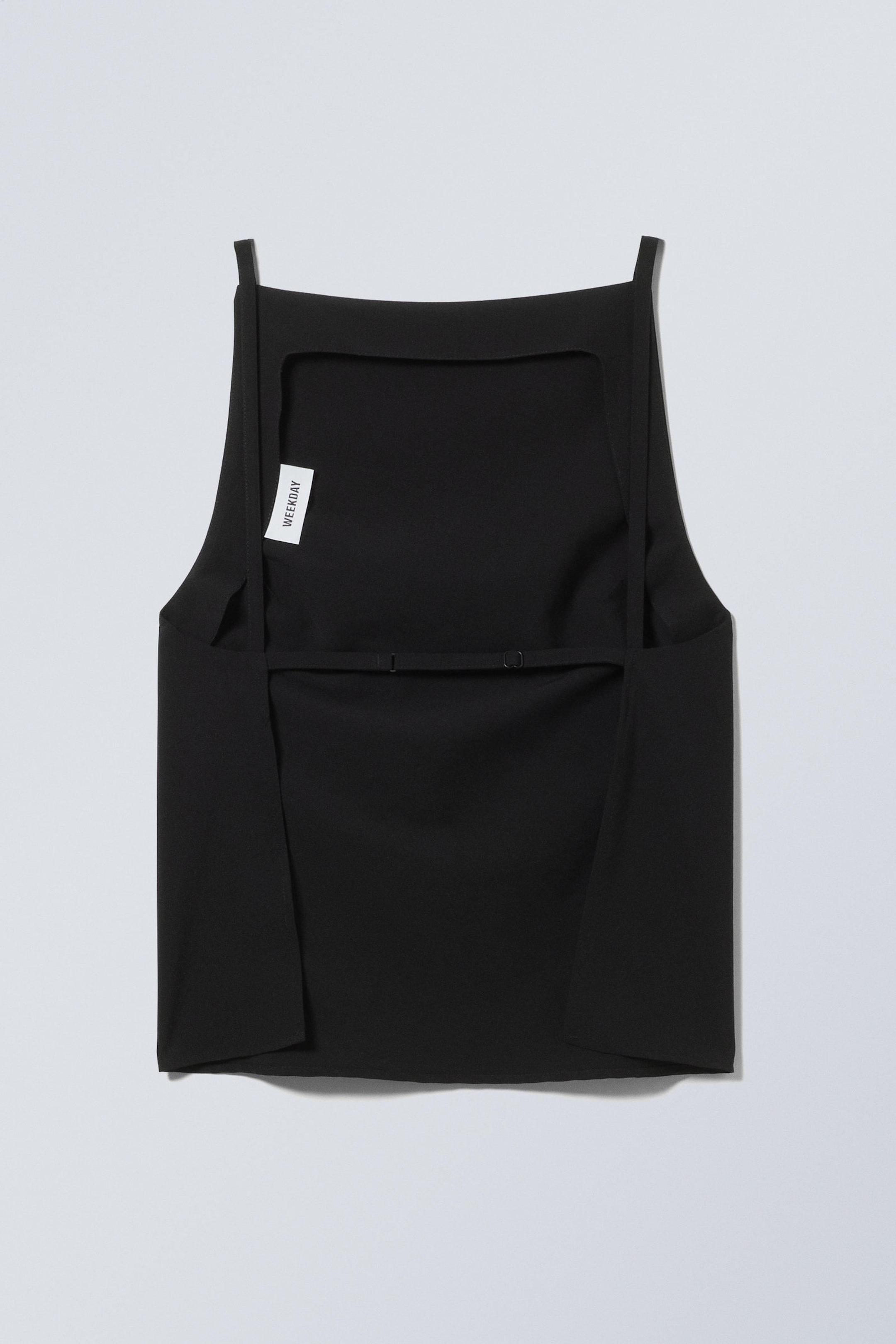 Black - Fleur Suiting Open Back Top - 1