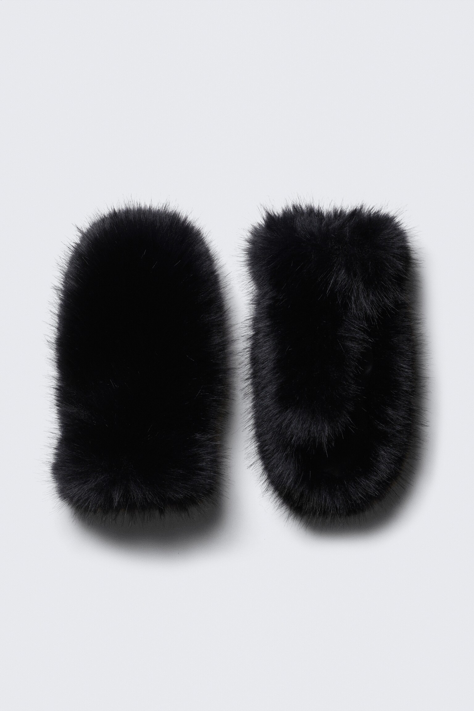 Faux Fur Mittens - Black/Dark Brown