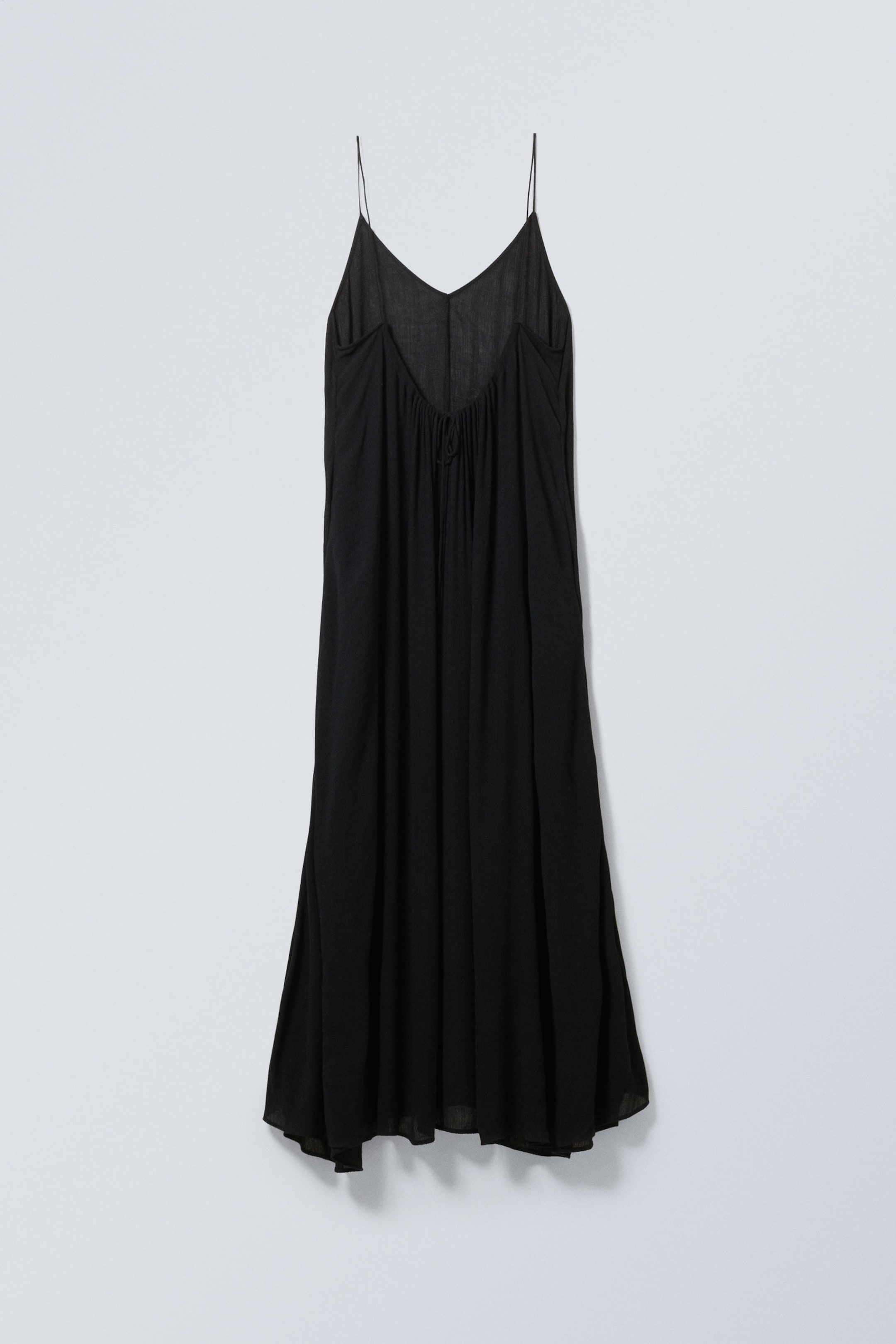 Schwarz - Fließendes Maxikleid - 5