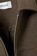 Dunkelbraun - Kurze Jacke aus Wollmischung - 1