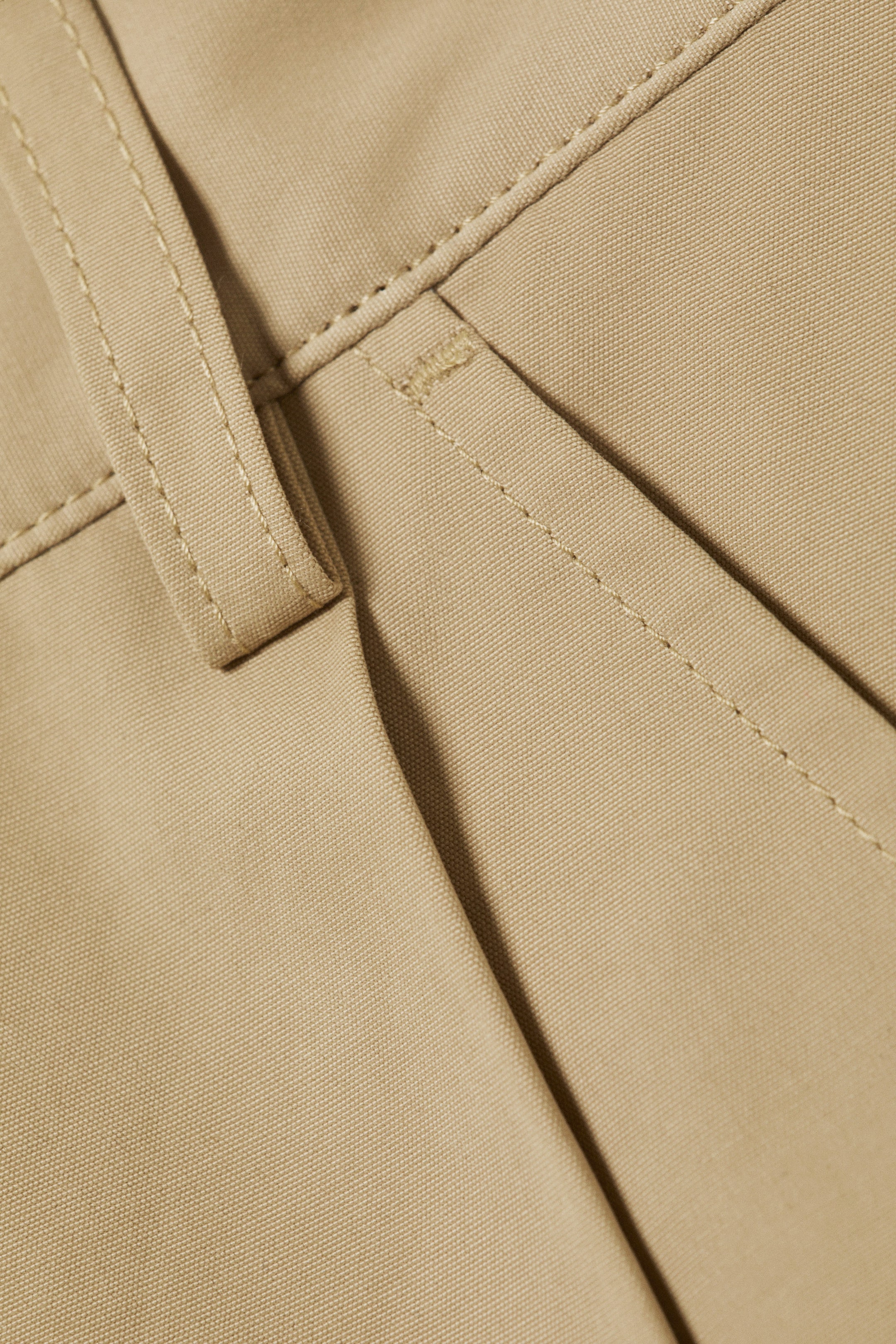 Beige - Pleated Loose Fit Wide Leg Trousers - 5