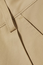 Beige - Pleated Loose Fit Wide Leg Trousers - 5