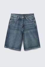 Blue Hymn - Mittelblau - Astro Mid Waist Loose Baggy Denim Shorts - 6