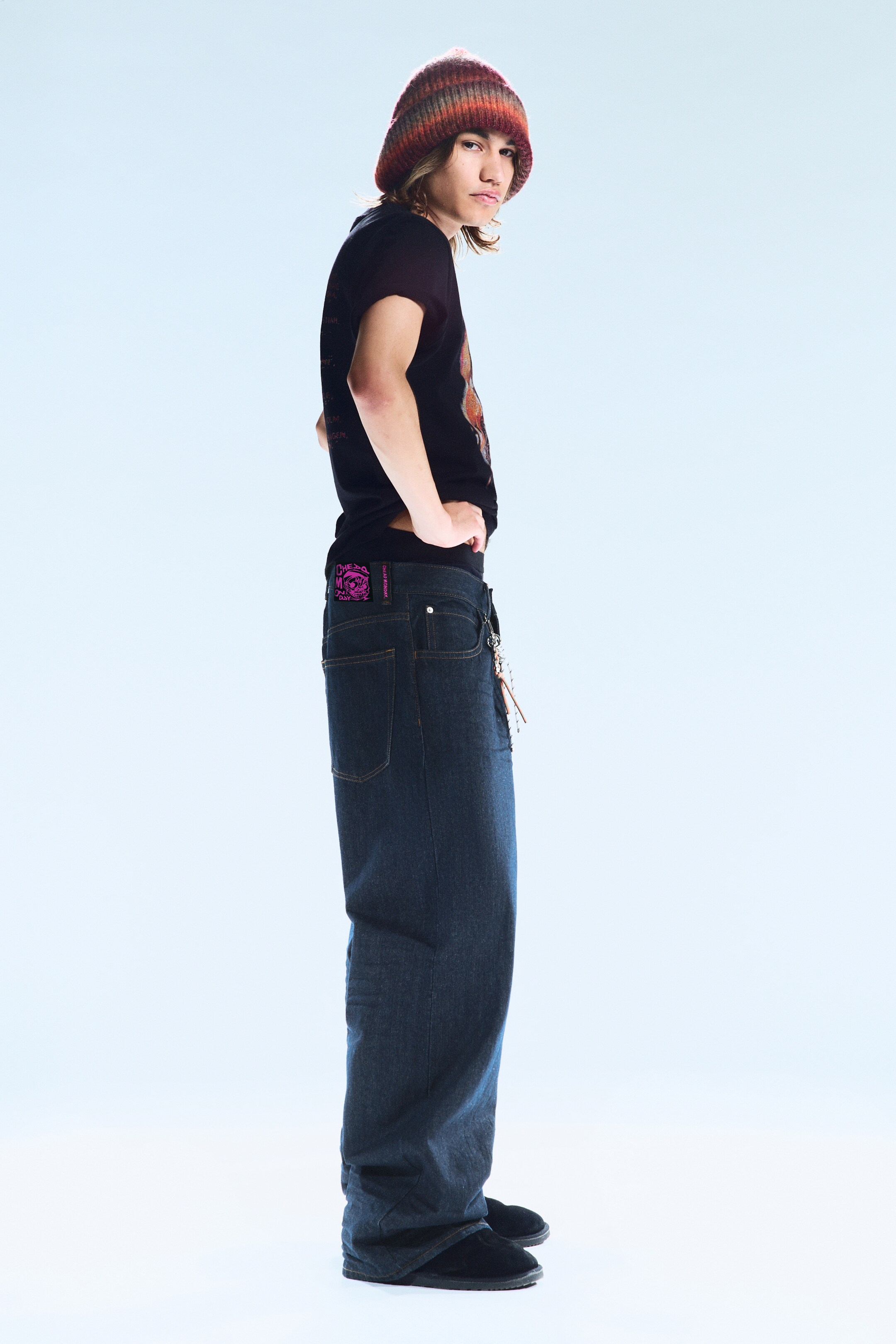 Zobrazit větší obrázek: Looser Regular Waist Loose Straight Jeans - Blue - MUŽI | H&M CZ 4