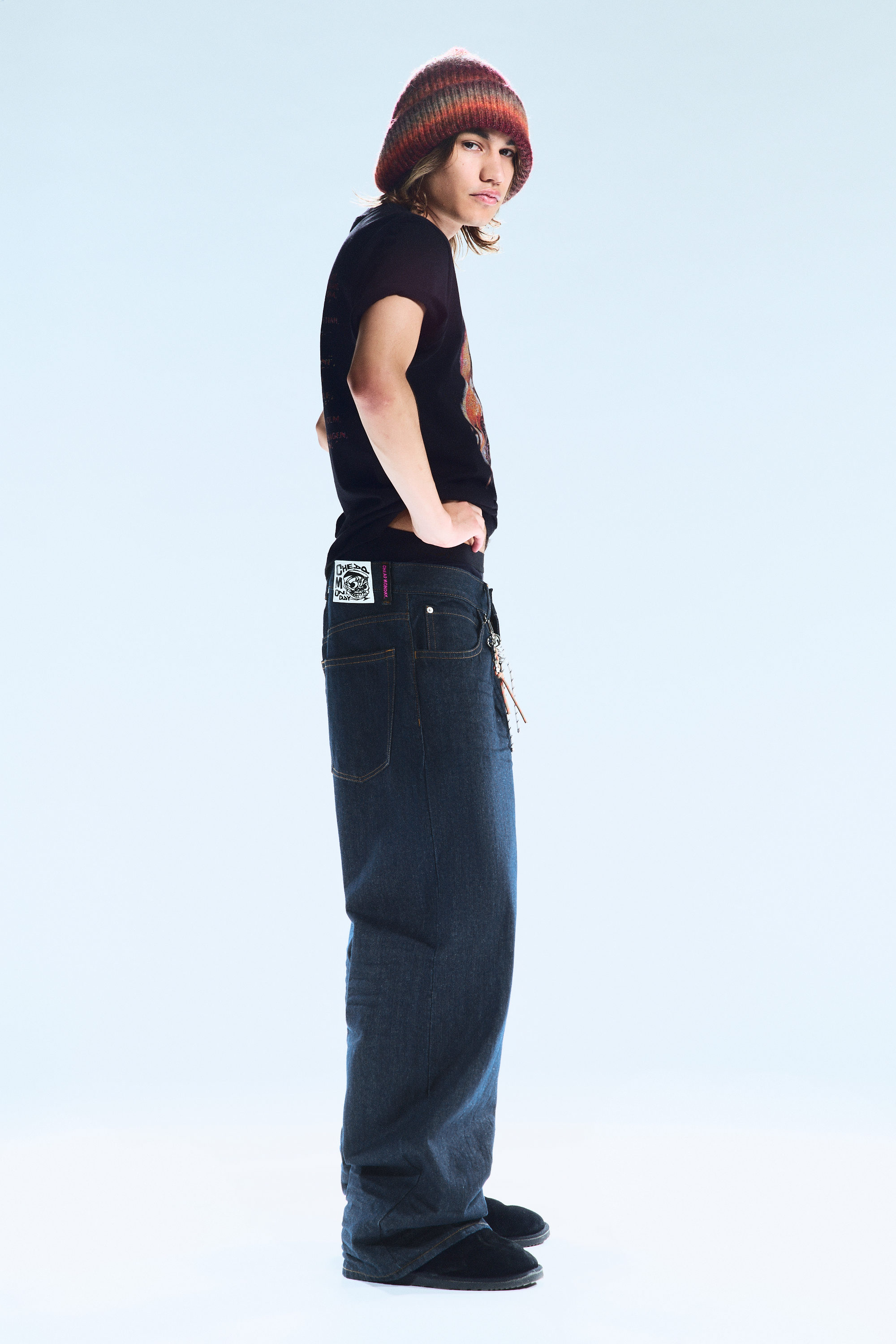 Blue - Looser Regular Waist Loose Straight Jeans - 2