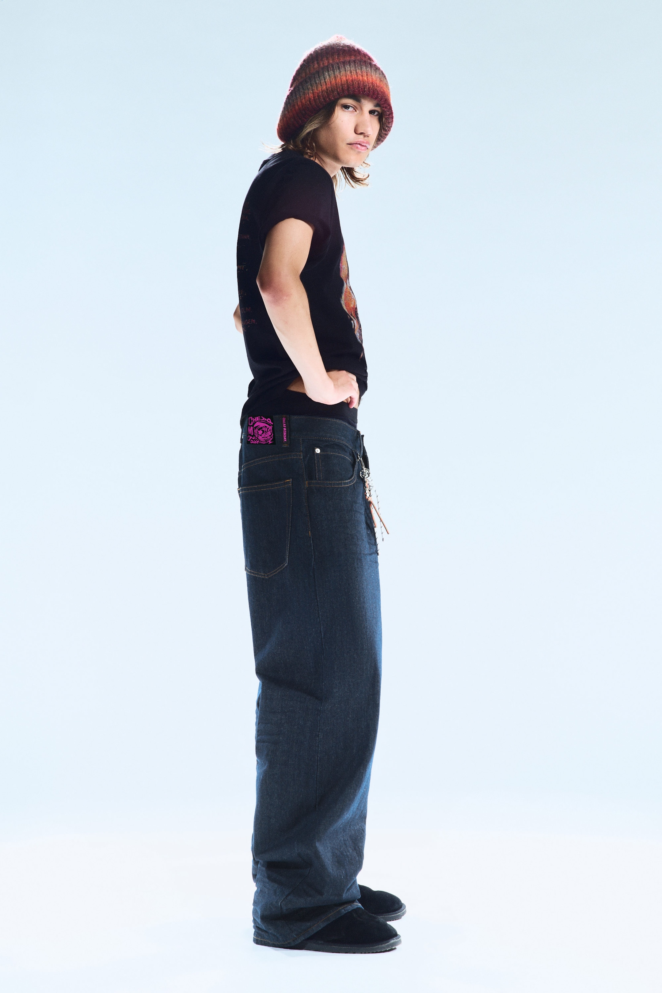 Extra Blue Rinse - Medium Blue - Looser Regular Waist Loose Straight Jeans - 2