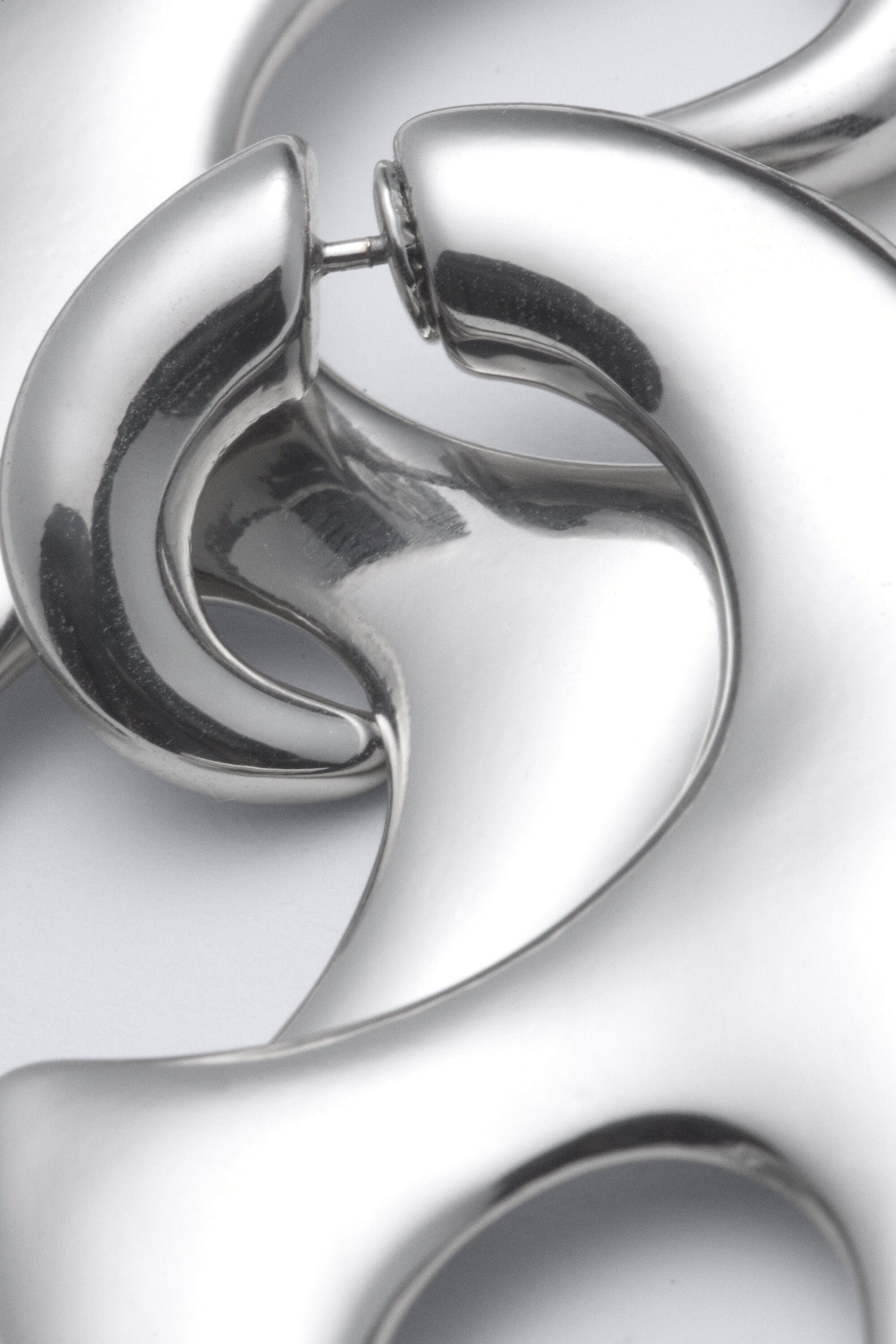 Grey Silver - Asymmetrical statement earrings - 2