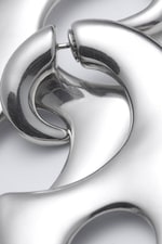 Grey Silver - Asymmetrical statement earrings - 2