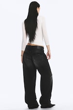 Empire Black - Black - Ample Low Rise Loose Wide Jeans - 3