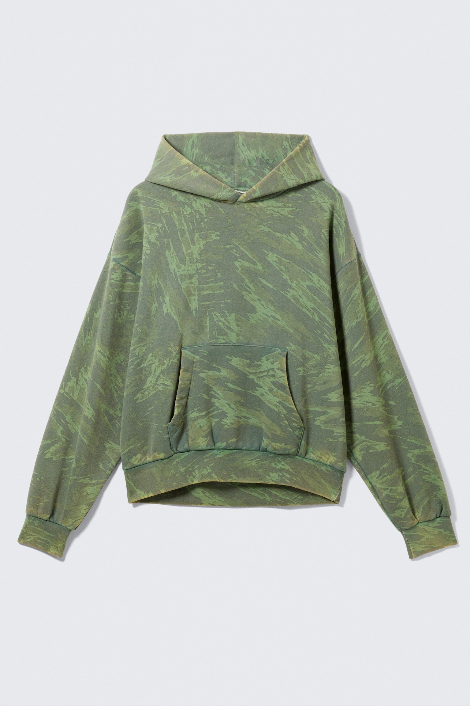 Square Loose Fit Graphic Hoodie - Streaky Green - 2