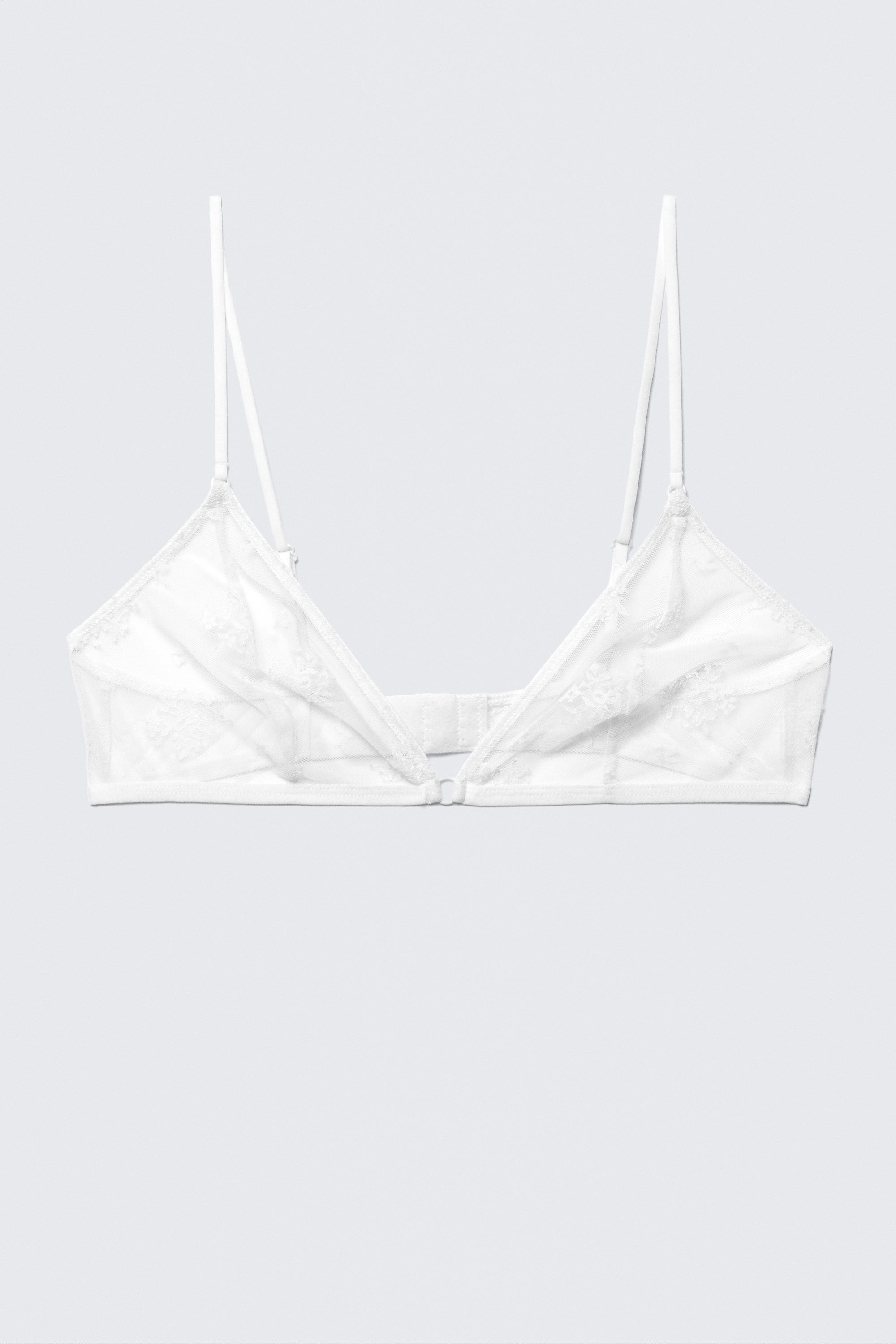 White Lace - Lace Triangle Soft Bra - 1