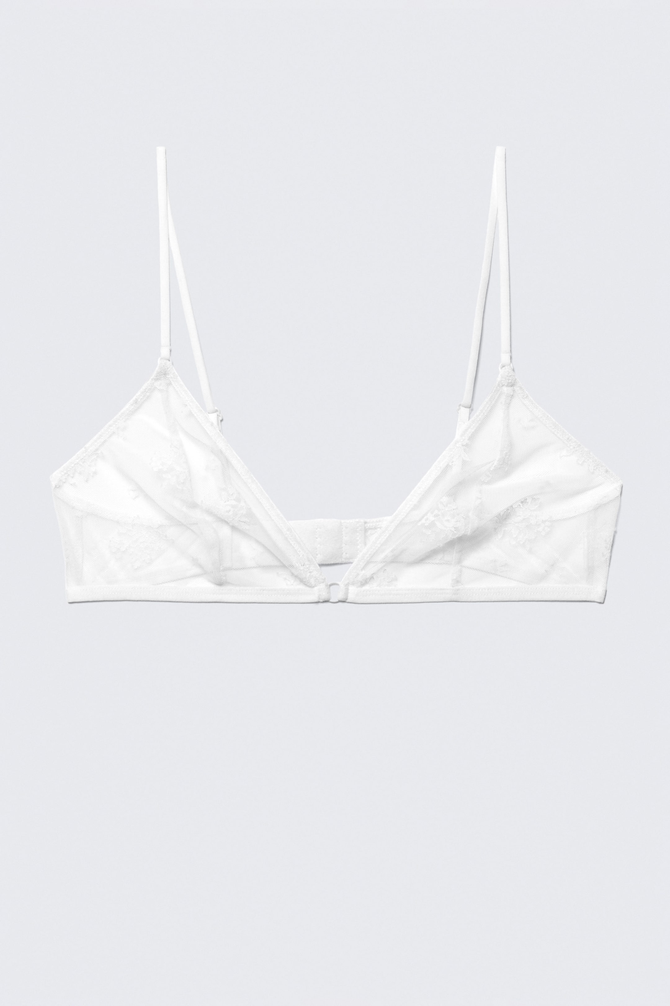 White Lace - Lace Triangle Soft Bra - 1