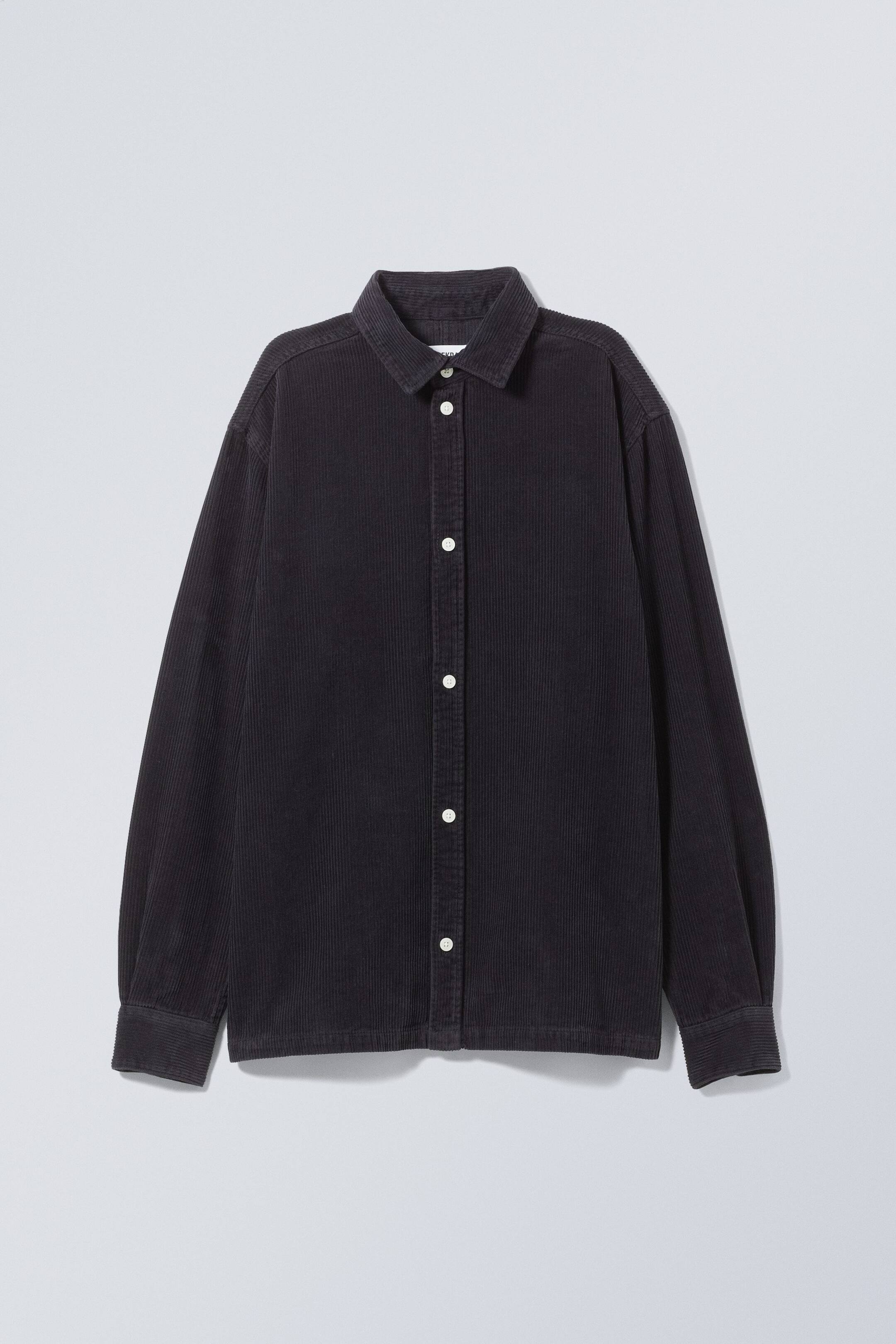 Näytä suurempi kuva: Pesty vakosamettipaita Carlo - Musta - MIEHET | H&M FI 1