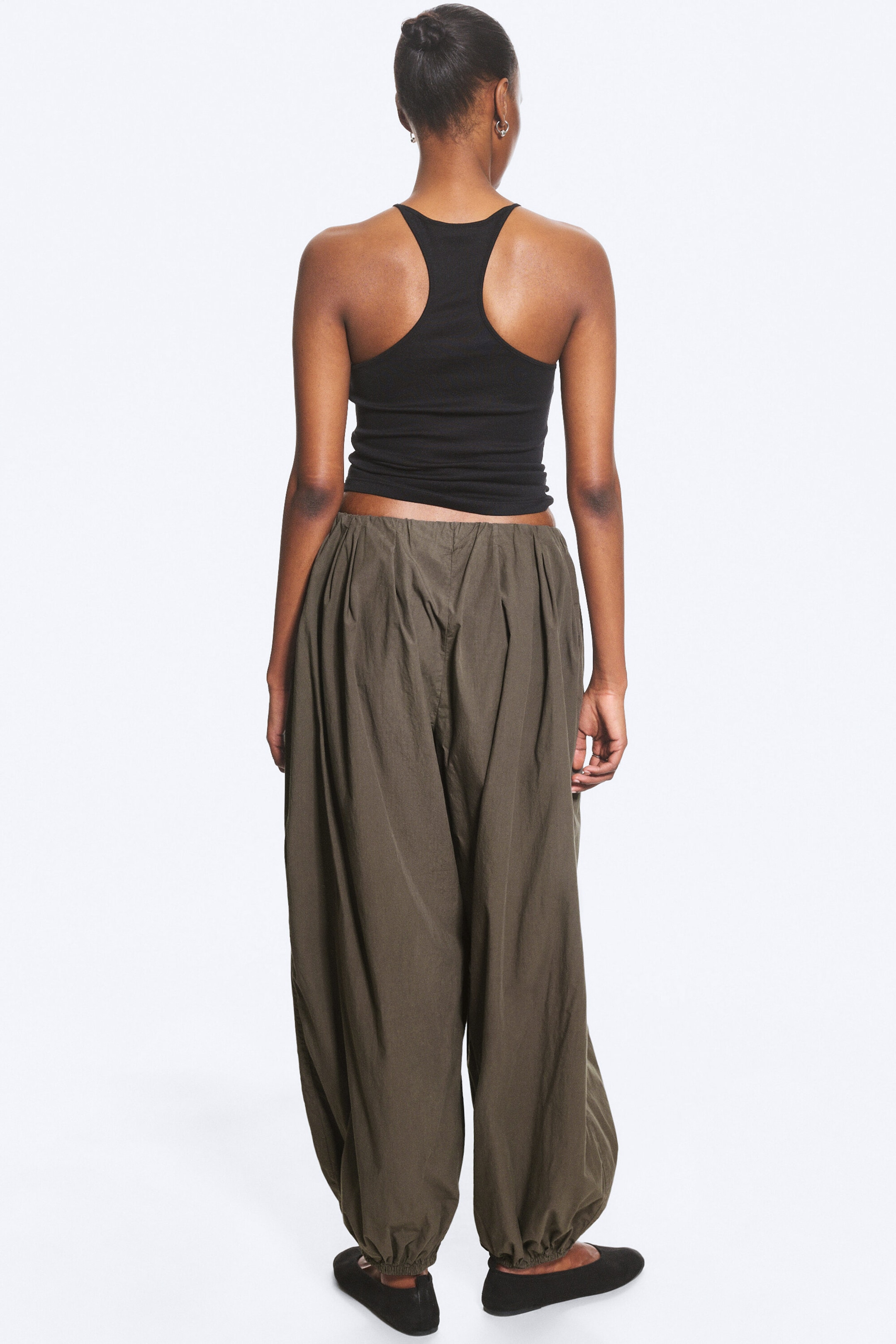 Dunkles Graubraun - Ballonhose aus Baumwolle - 3