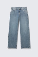 Blue One - Medium Blue - Ample Low Rise Loose Wide Leg Jeans - 5