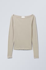 Mole - Boatneck Fitted Long Sleeve Top - 0