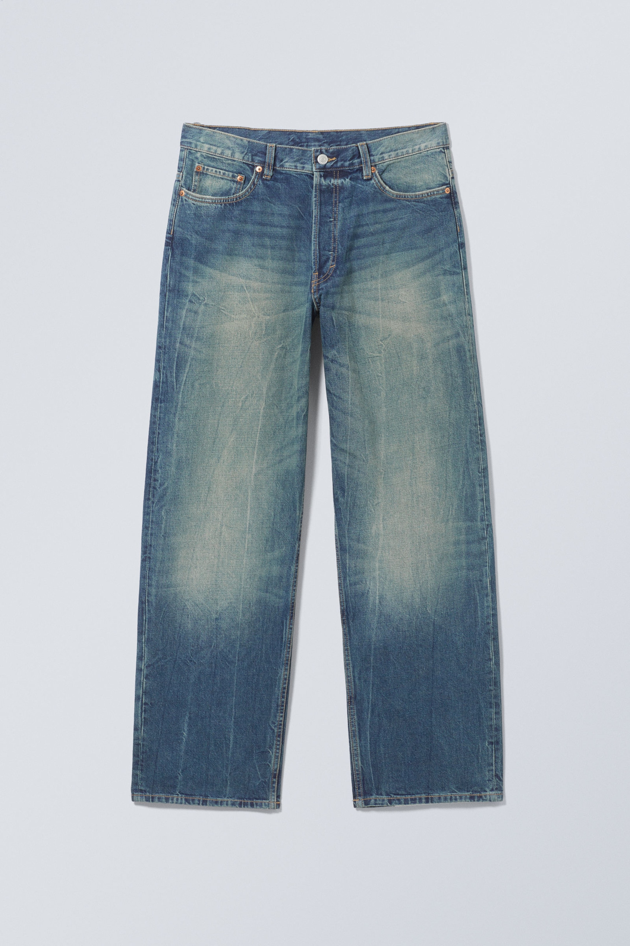 Gasoline Blue - Middelblauw - Sphere Low Waist Loose Straight Leg Jeans - 1